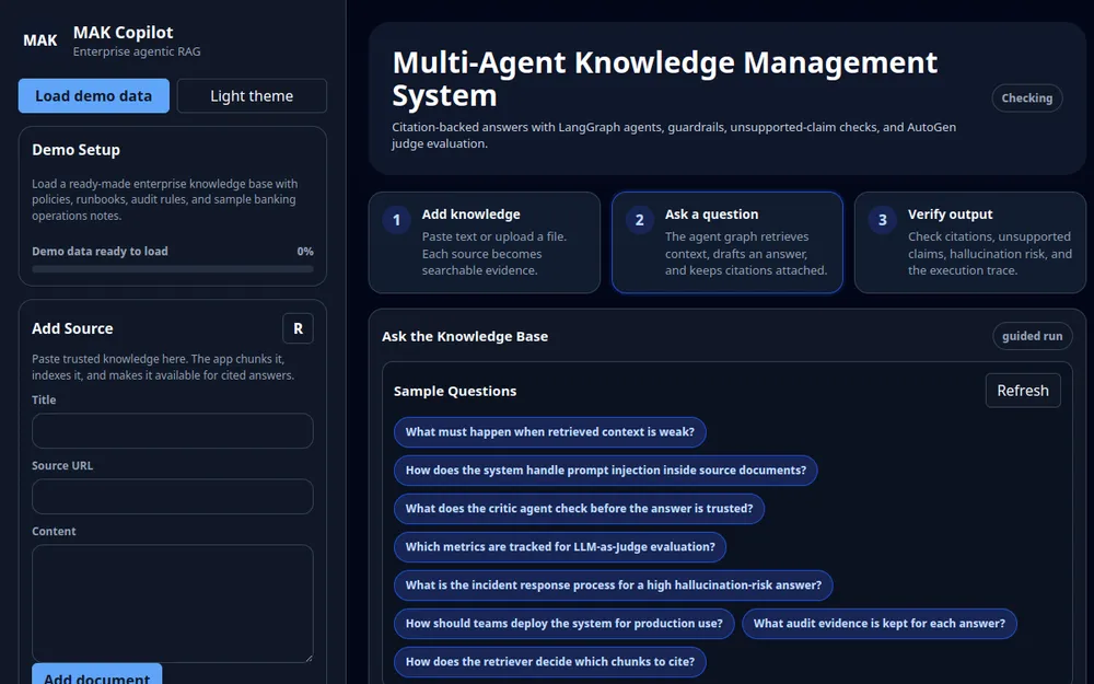 Preview of Multi-Agent Knowledge Manager