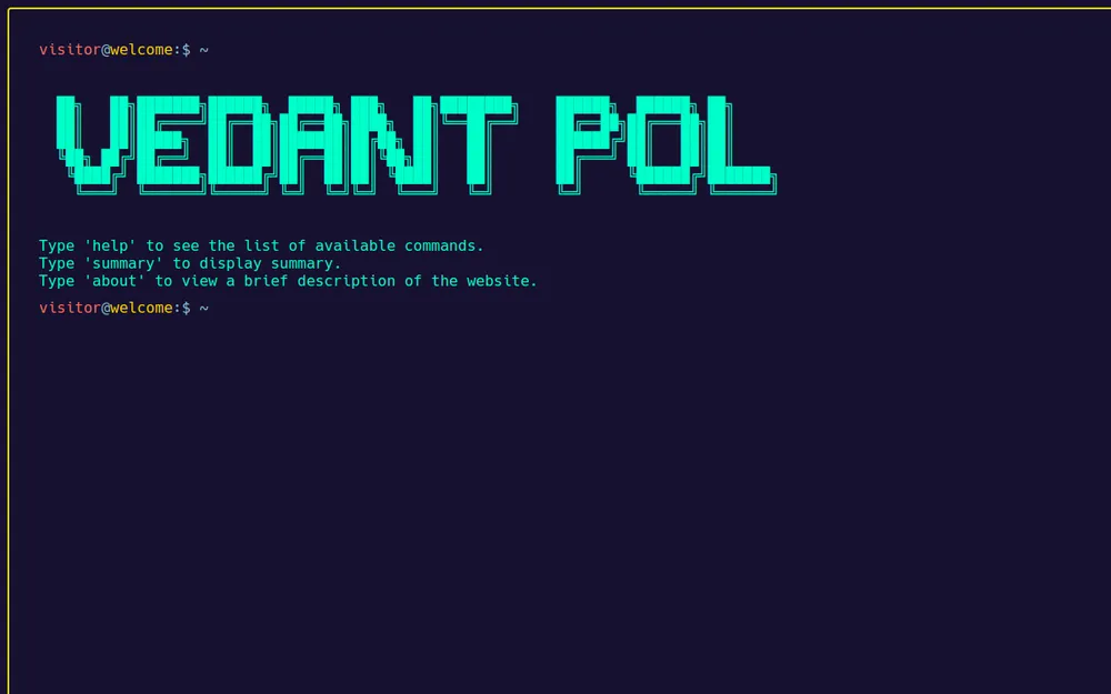 Preview of Terminal Portfolio